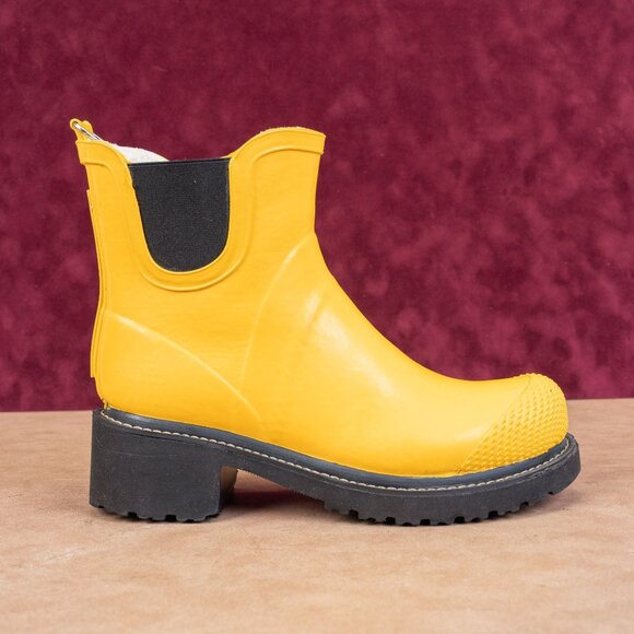 Ilse Jacobsen Women Rub 47 Yellow Short Rain Wellies Rubber Boots 8US EUR38 - Picture 4 of 8